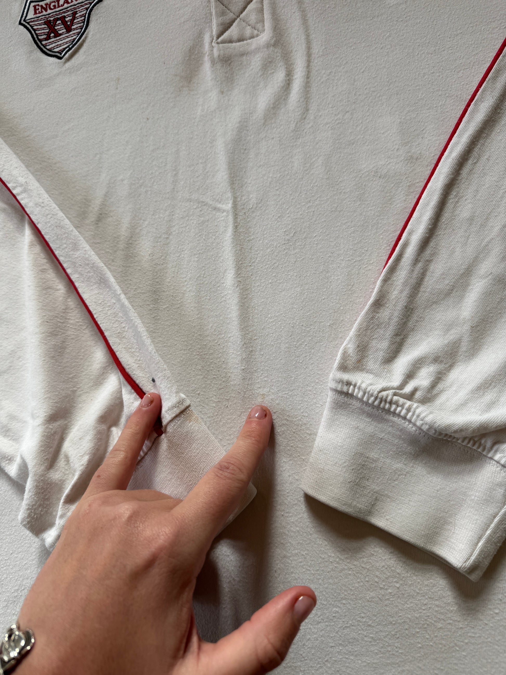 Large England Xv White Rugby Shirt