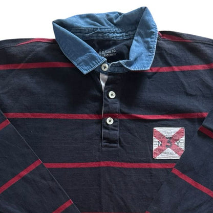 Extra large Mo Casual Navy and Red Rugby Shirt