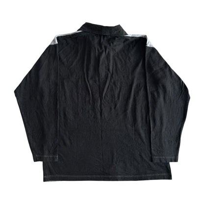 Medium Dynam Outdoors Grey and Black Rugby Shirt