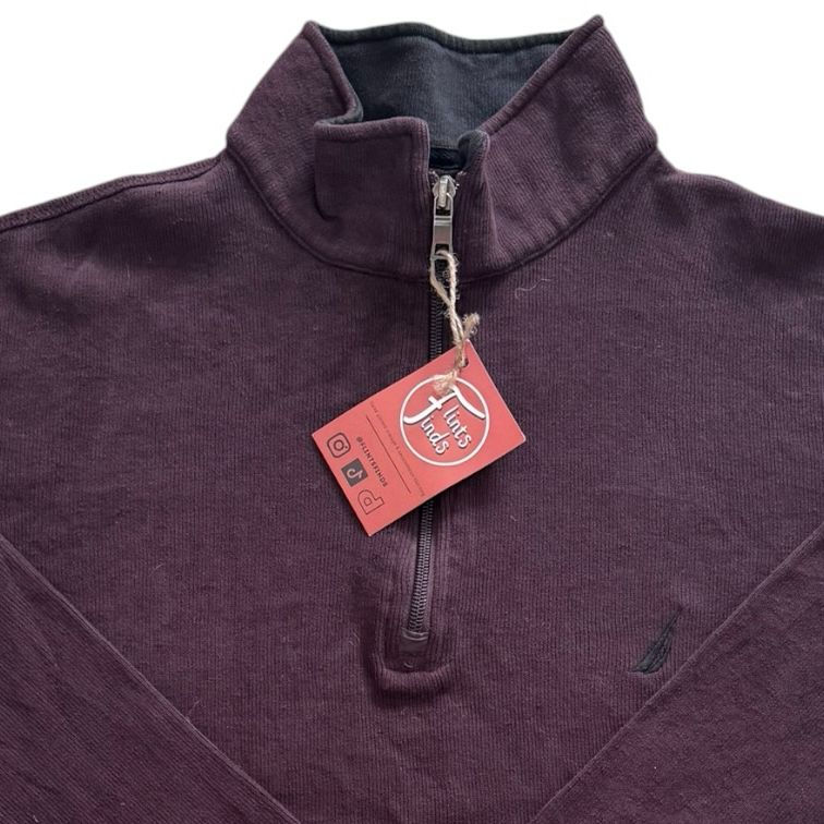 Medium Nautica Burgundy/Purple 1/4 Zip Jumper