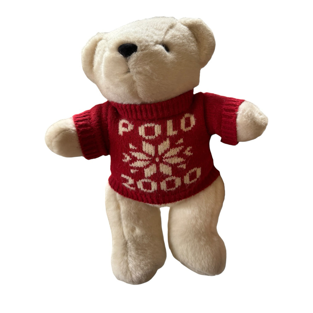 Ralph Lauren White Polo 2000 Teddy Bear With Red Jumper