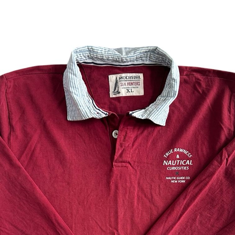Extra large Sea Hunters Red Rugby Shirt