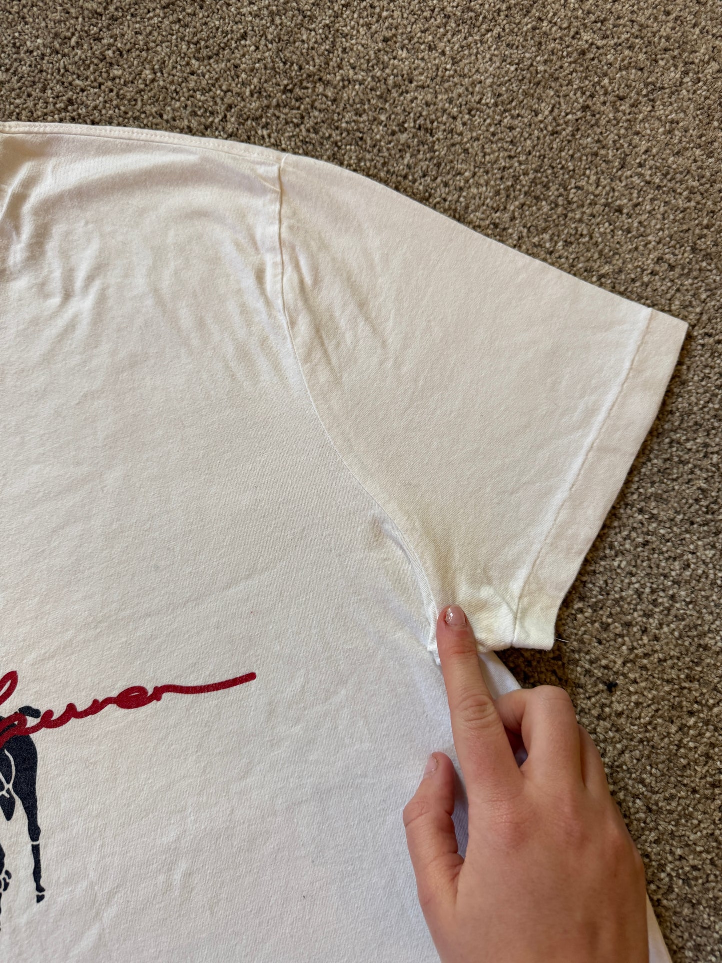 Large Ralph Lauren White Polo Horse T-Shirt