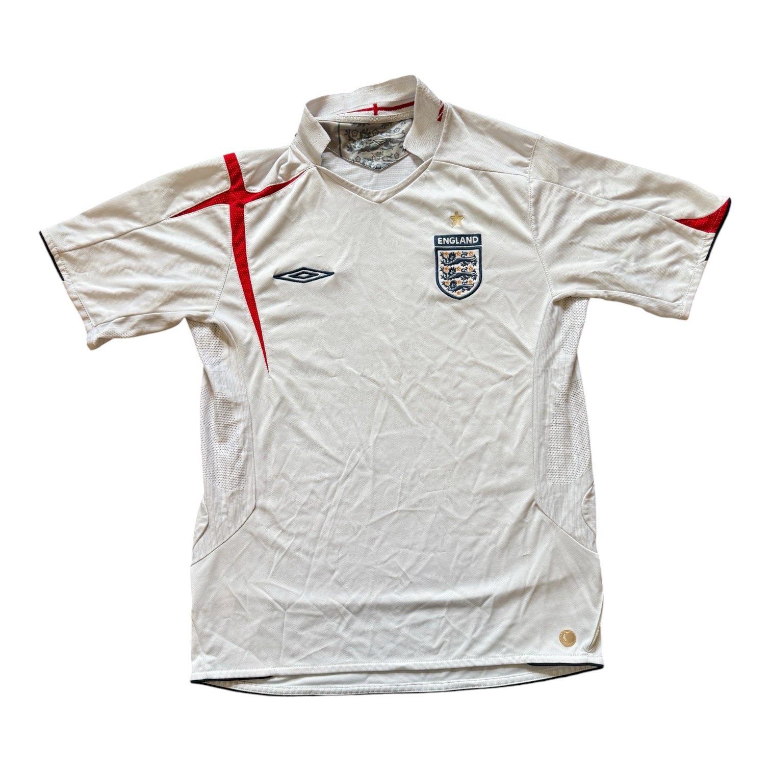 05-07 Medium White Umbro England Football Shirt
