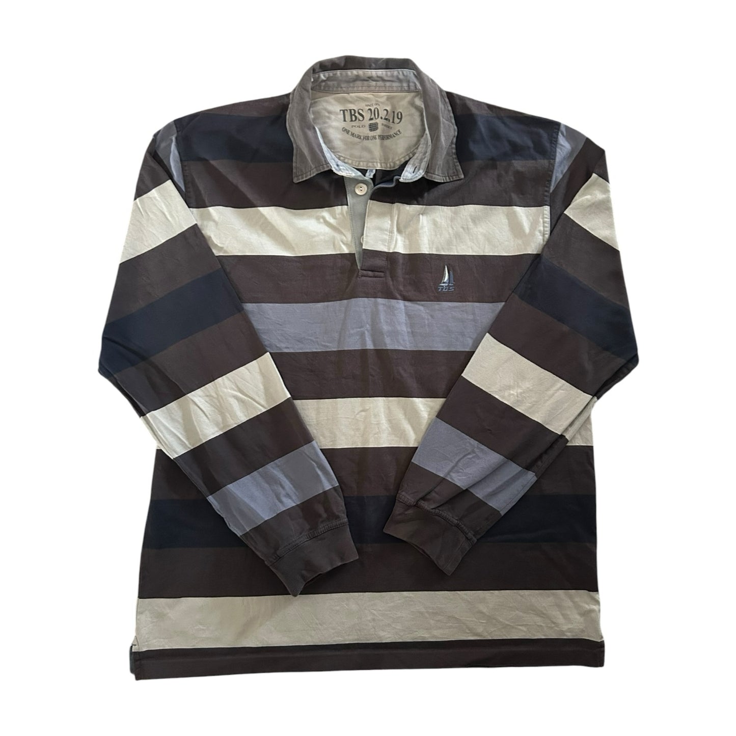 XXL TBS Brown, Blue and Cream Rugby Shirt