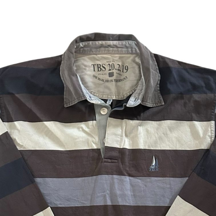 XXL TBS Brown, Blue and Cream Rugby Shirt