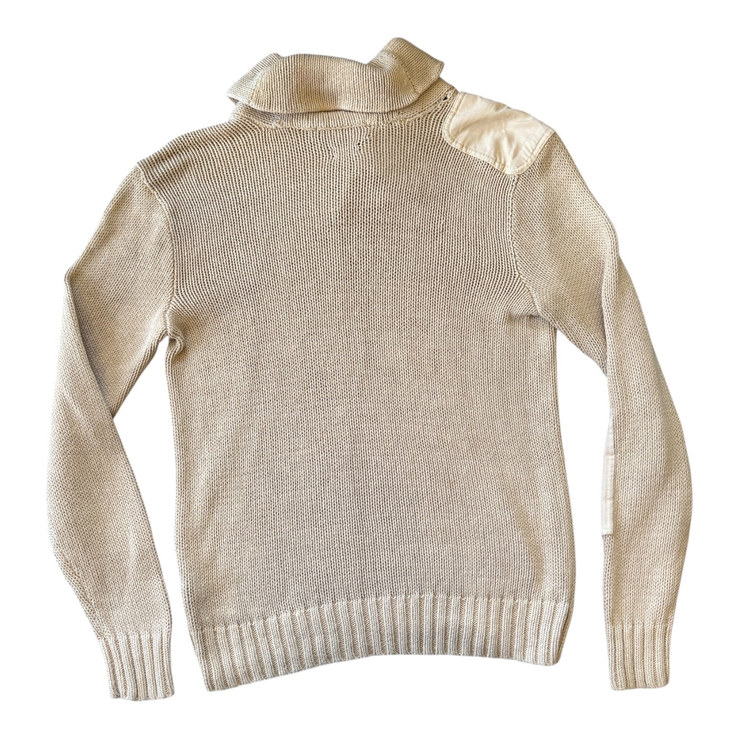 Medium Ralph Lauren Beige Knitted Shawl Neck Jumper