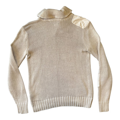 Medium Ralph Lauren Beige Knitted Shawl Neck Jumper