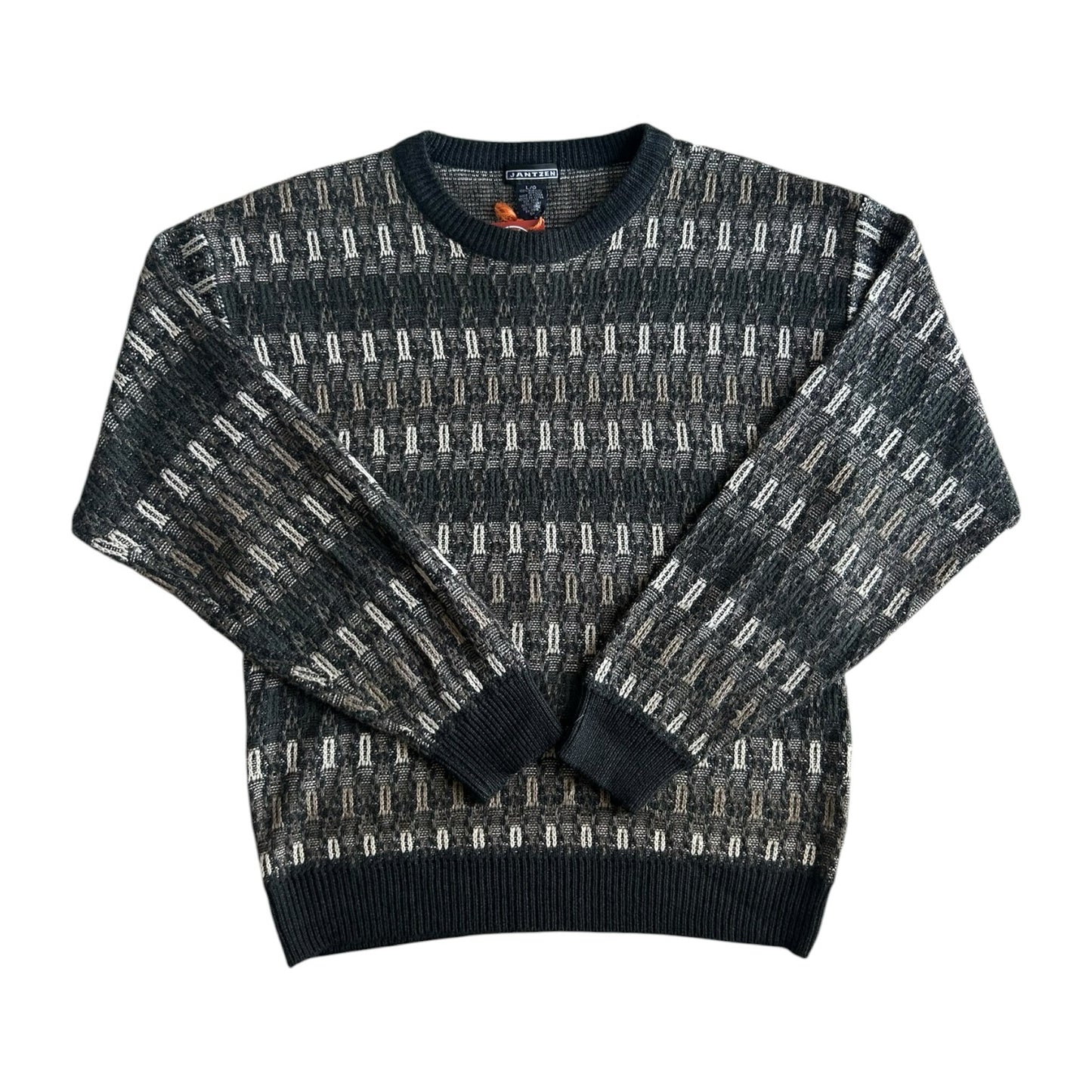 Large Jantzen Black Funky Knit Jumper