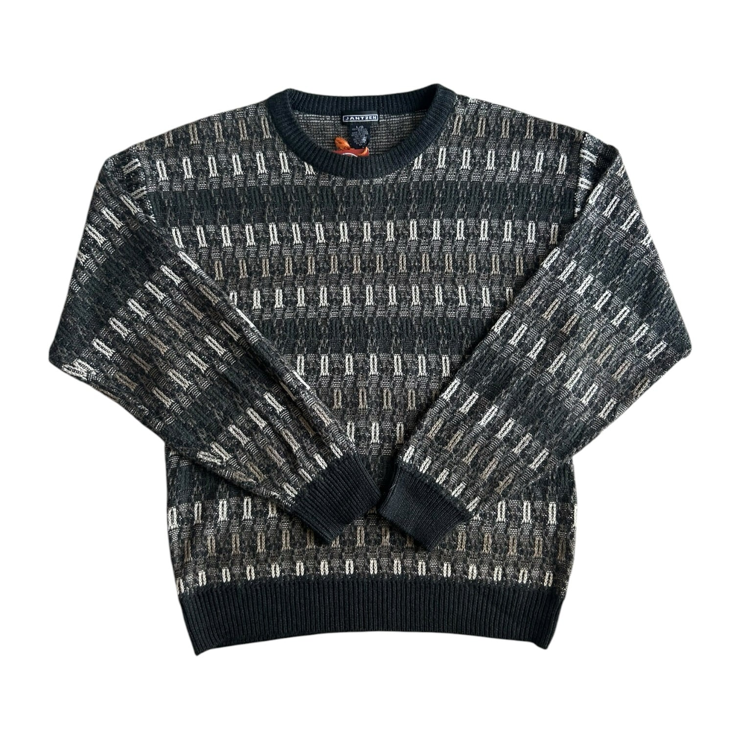 Large Jantzen Black Funky Knit Jumper