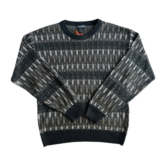 Large Jantzen Black Funky Knit Jumper