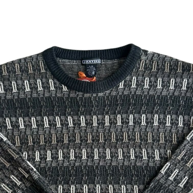Large Jantzen Black Funky Knit Jumper