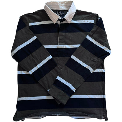 XXL Zara Brown and White Rugby Shirt