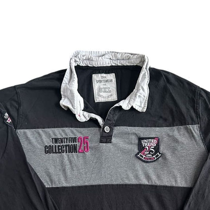 6XL Owk Sportswear Black and Grey Rugby Shirt