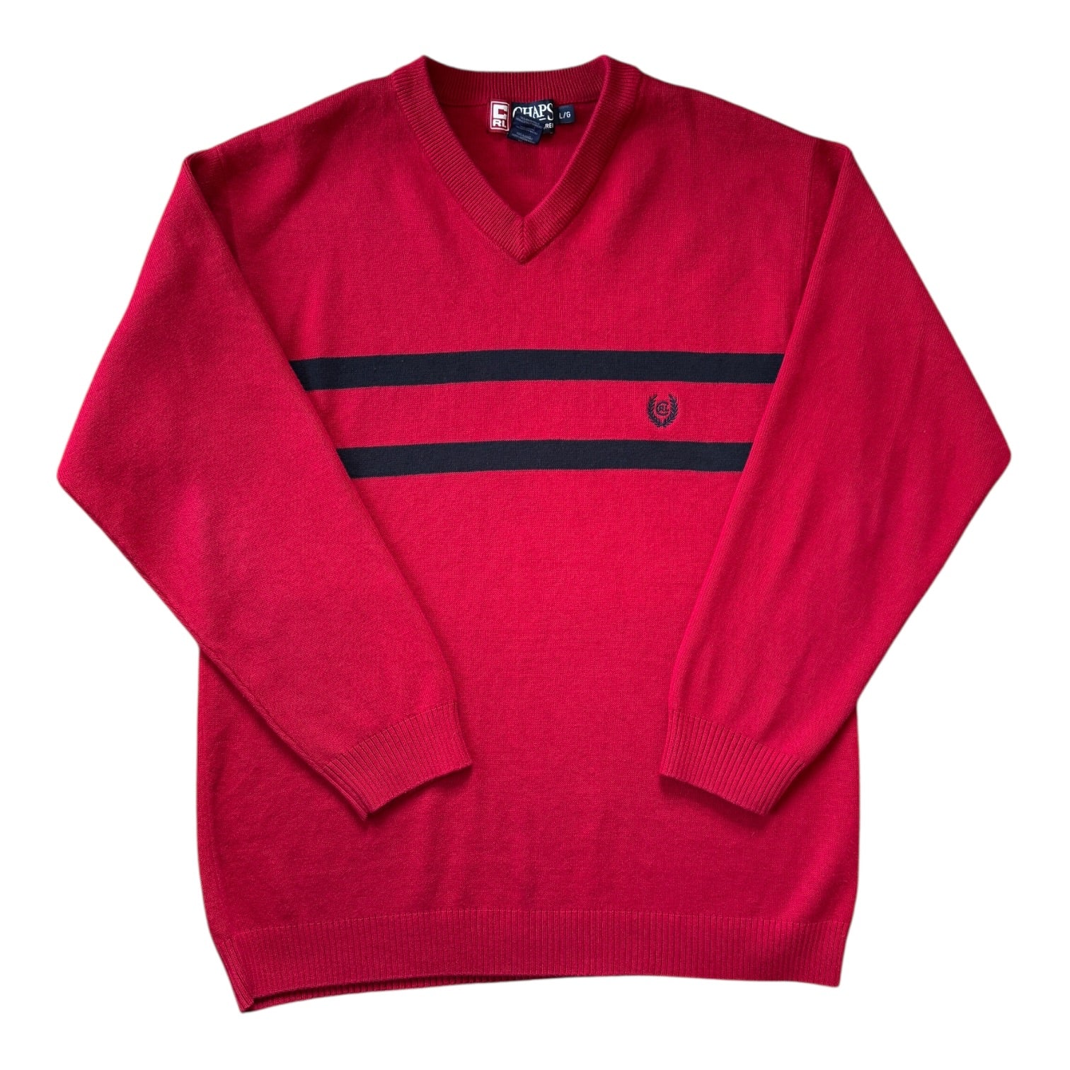 Large Chaps Red V-Neck Jumper