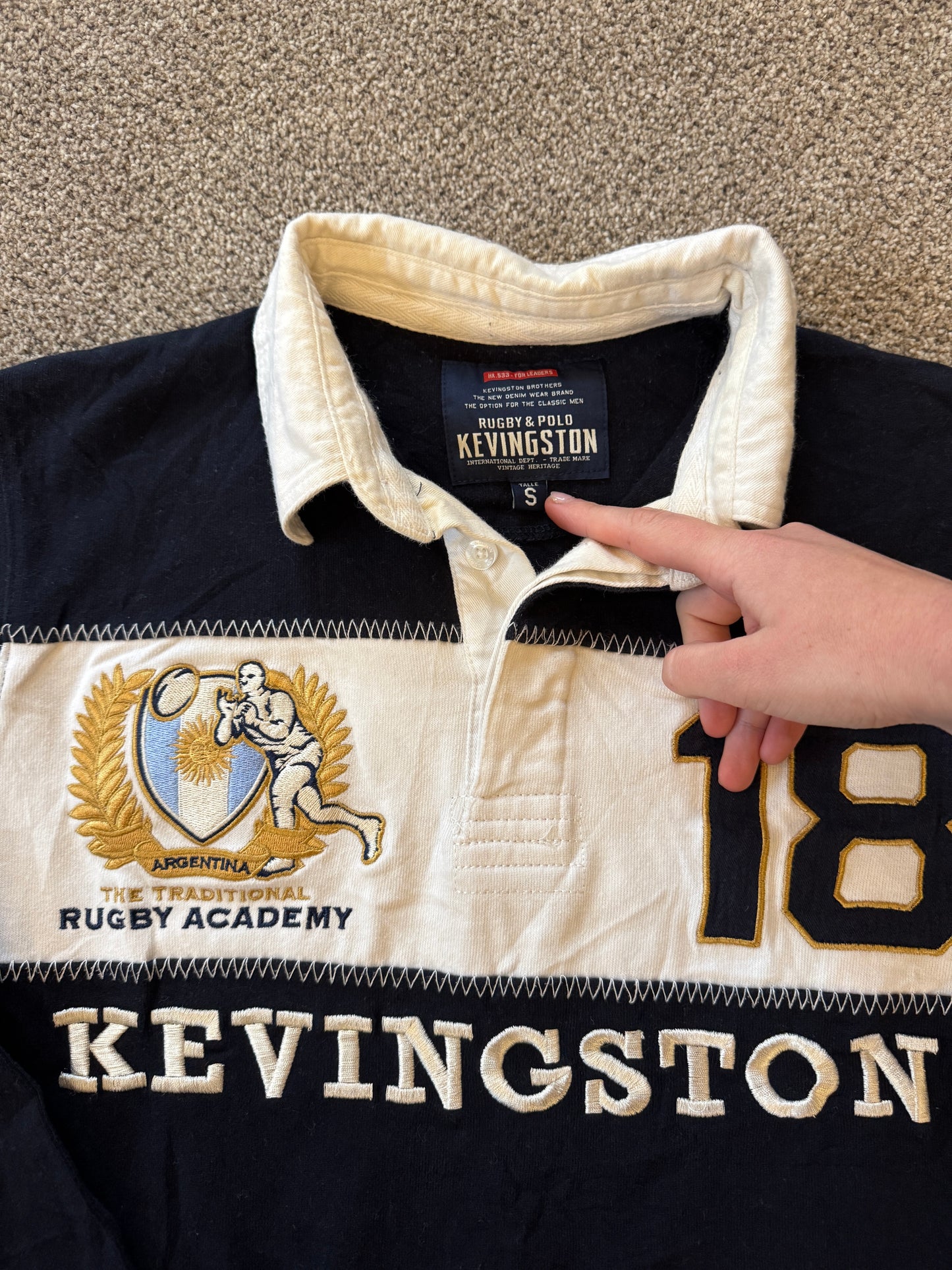 Small Kevingston Navy Argentina Rugby Shirt