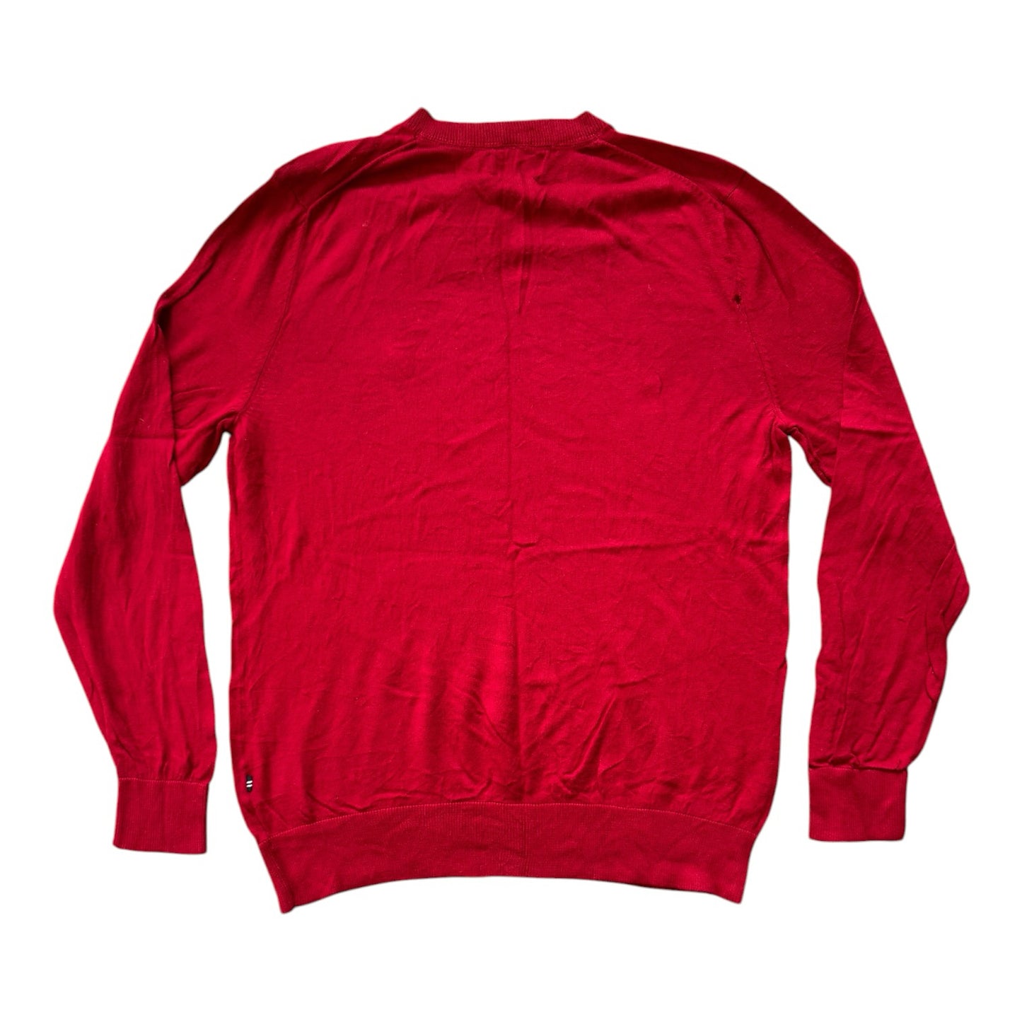 Small Nautica Red V-Neck Jumper - stains