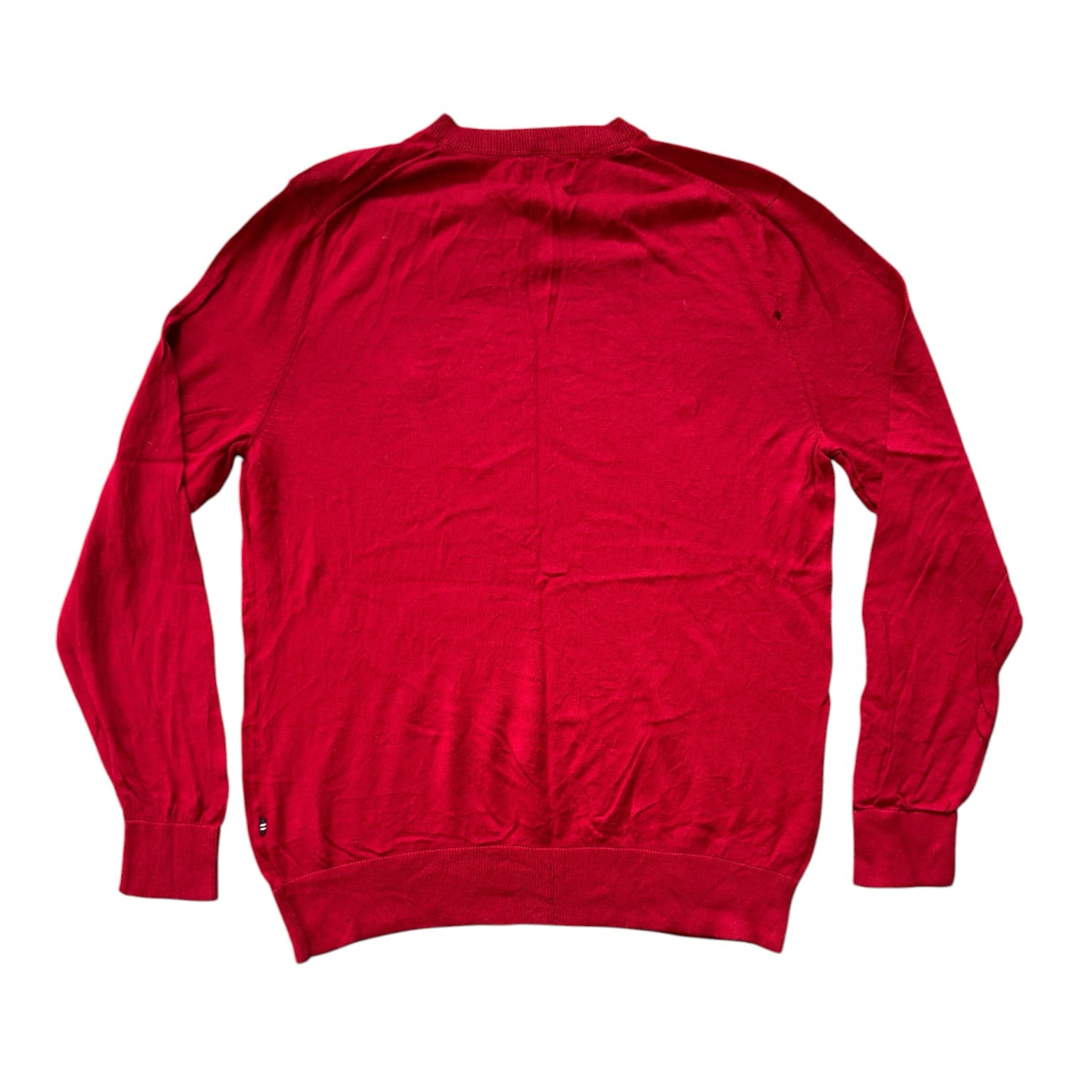 Small Nautica Red V-Neck Jumper - stains