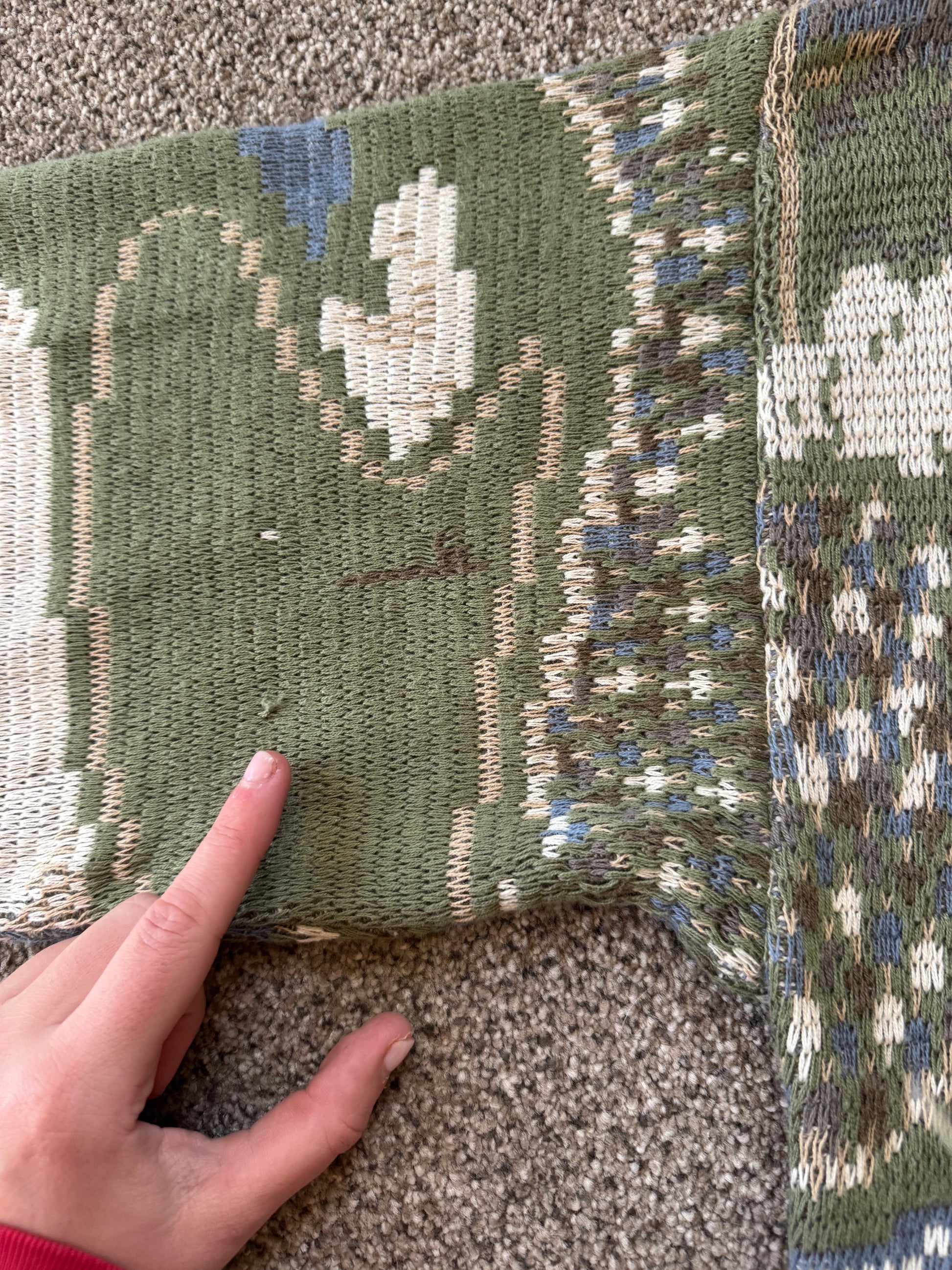 Large 90's Crossings Green "Walk up the Fairway" Golf Knitted Jumper