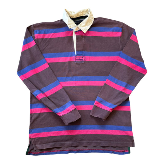 Medium Tommy Hilfiger Brown Striped Rugby Shirt