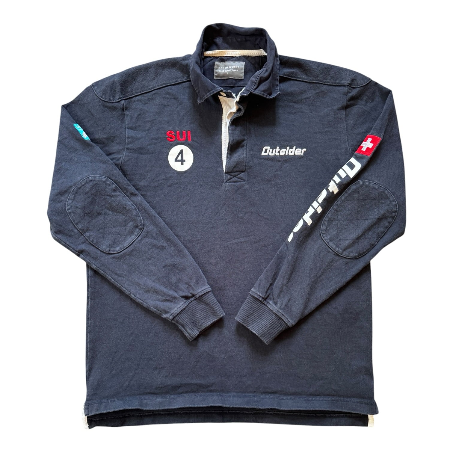 Large Ocean Works Navy Suisse Rugby Shirt