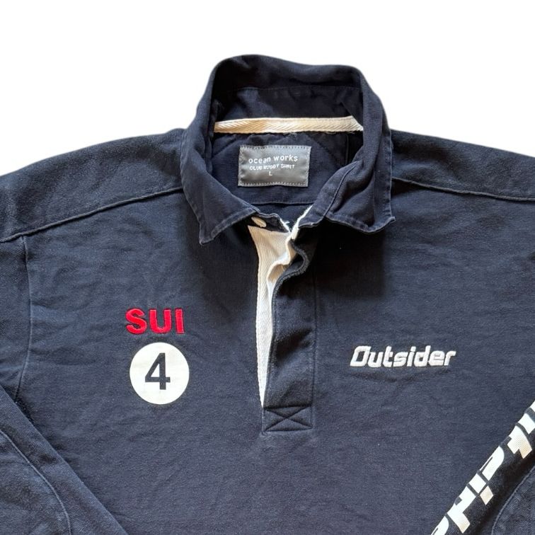 Large Ocean Works Navy Suisse Rugby Shirt