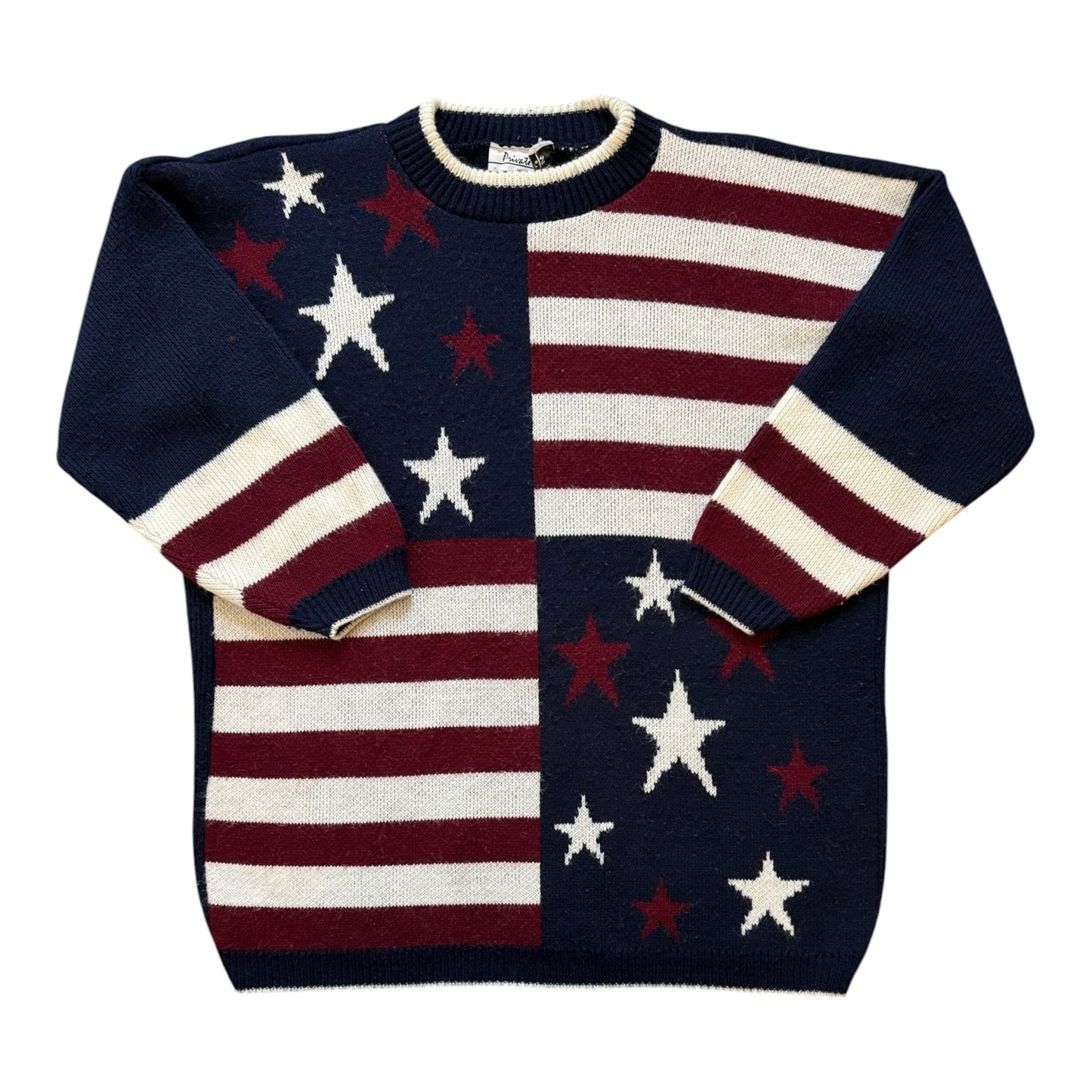 Woman's Extra large Private Eyes USA Flag Style Knitted Jumper