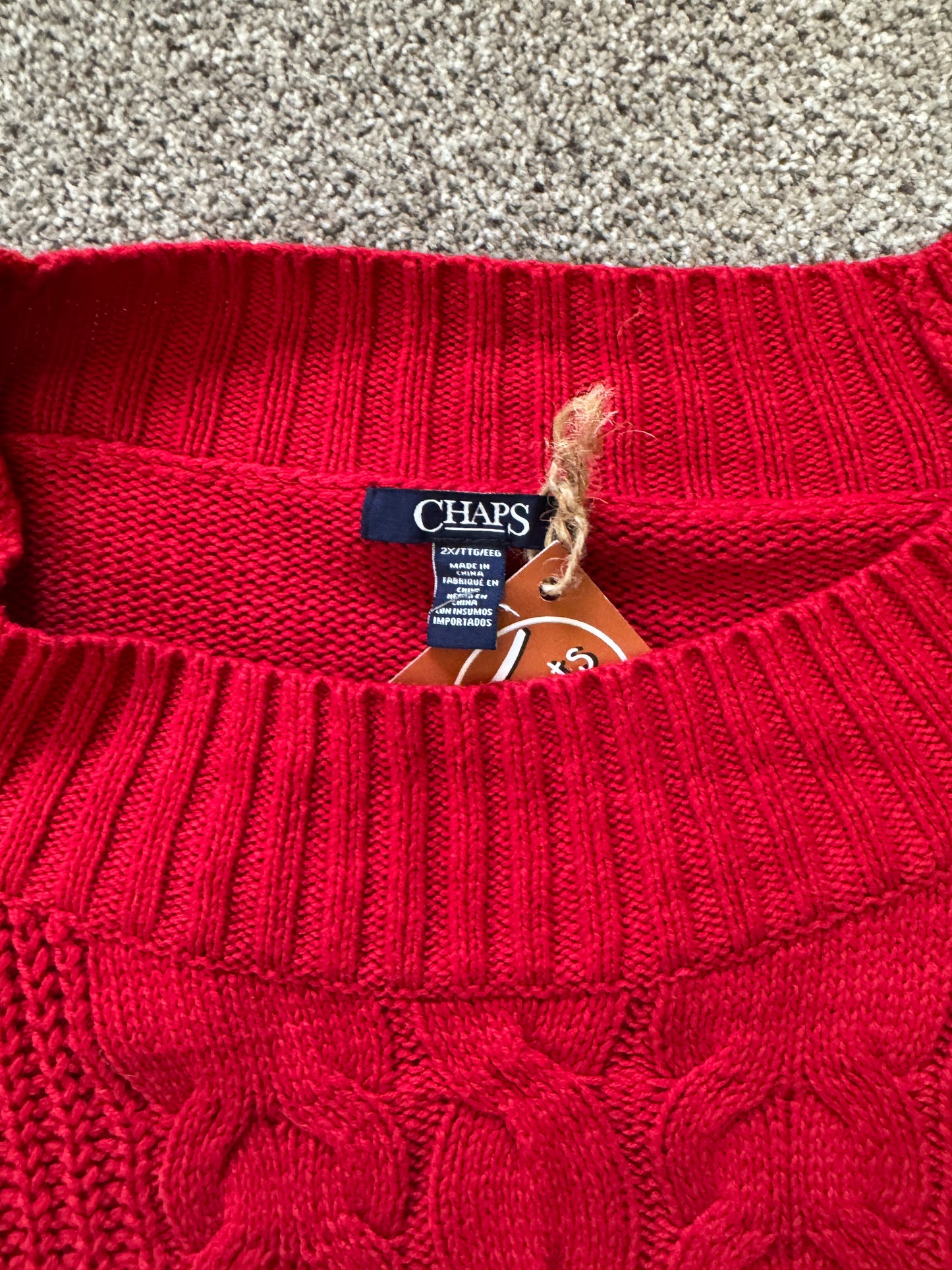 Woman's XXL Chaps Red Knitted Jumper