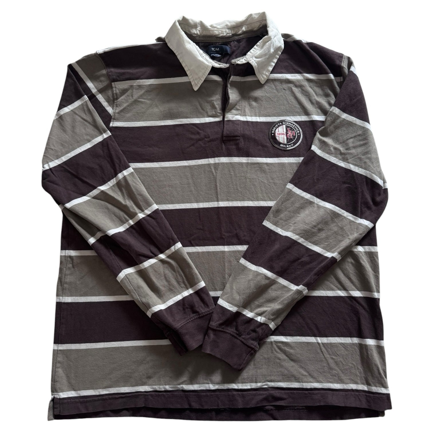 Medium TCM Brown Striped Rugby Shirt