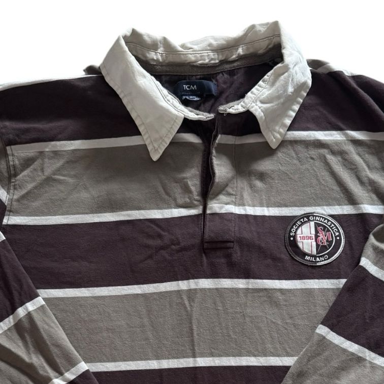 Medium TCM Brown Striped Rugby Shirt