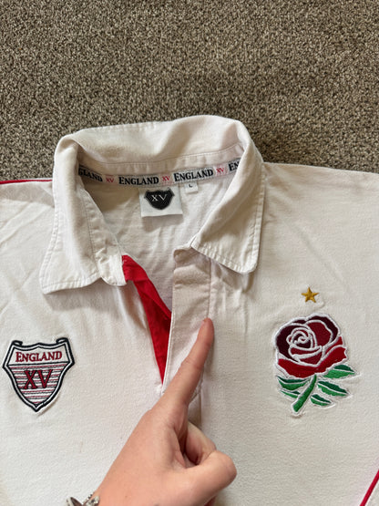 Large England Xv White Rugby Shirt