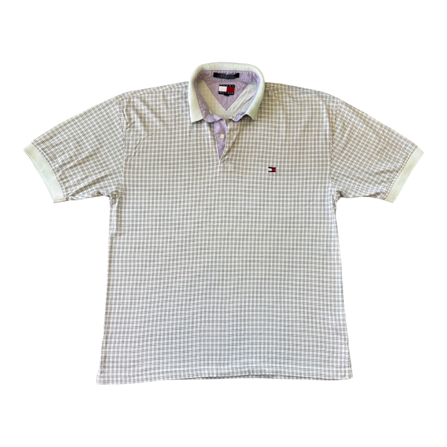 Large Tommy Hilfiger Mint Green Check Golf Polo Shirt
