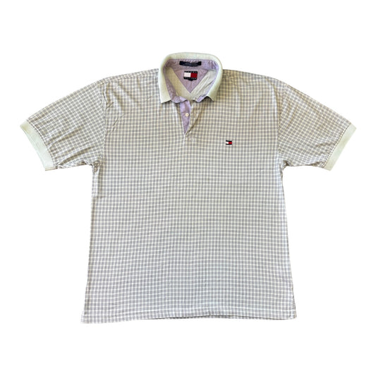 Large Tommy Hilfiger Mint Green Check Golf Polo Shirt