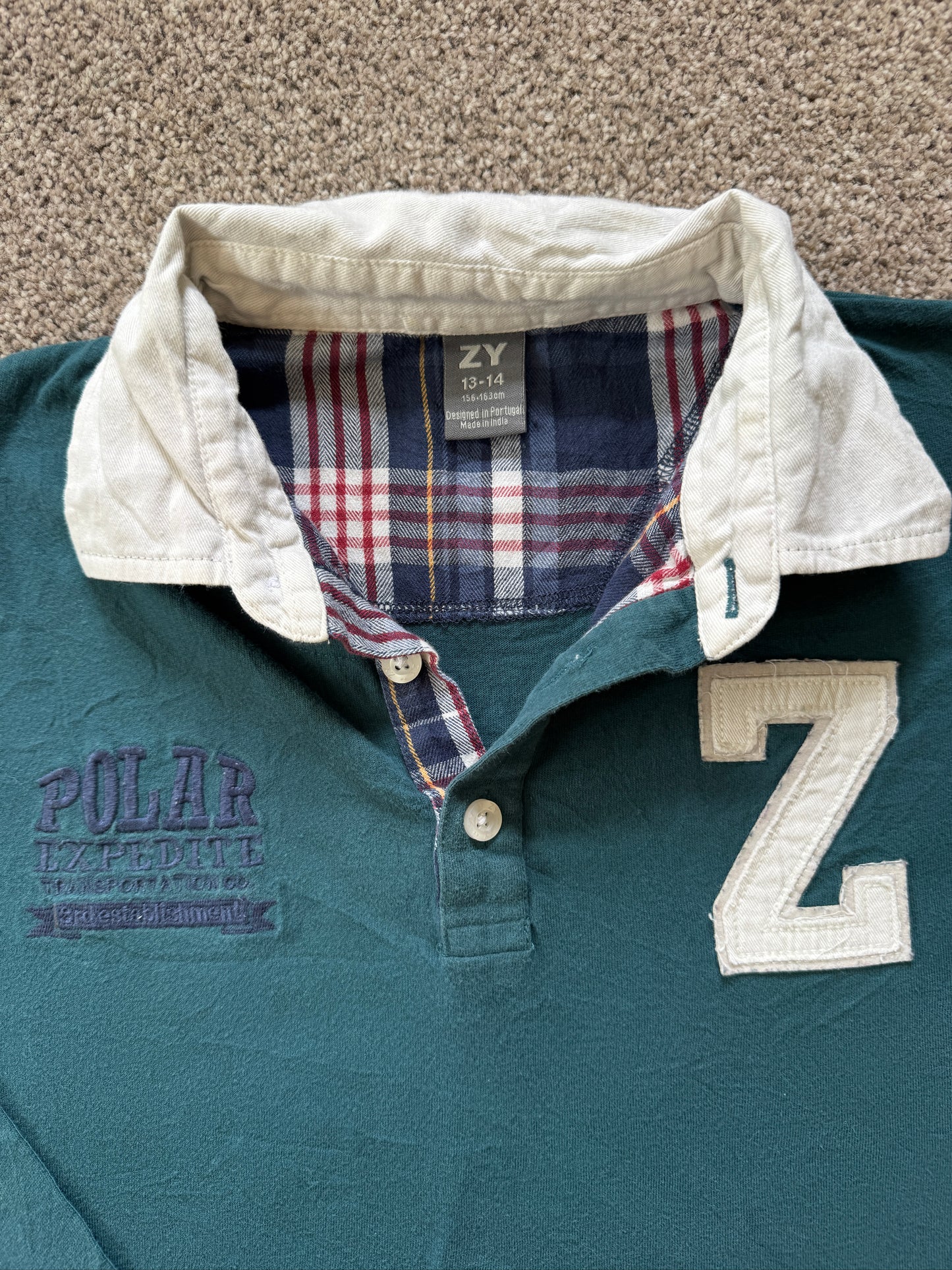 Aged 13-14 Zy Teal Rugby Shirt