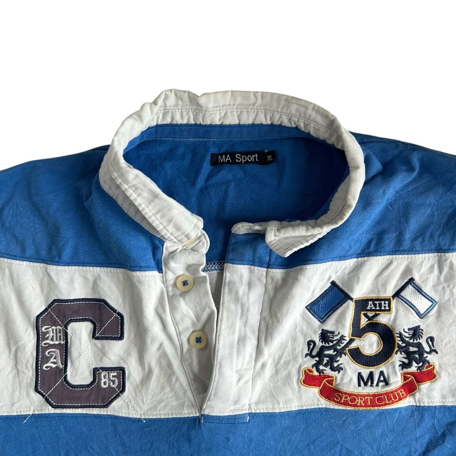 Extra large Ma Sport Blue and White Rugby Shirt