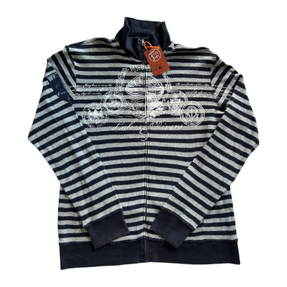 Large Nautica Navy and Grey Full Zip Sweatshirt