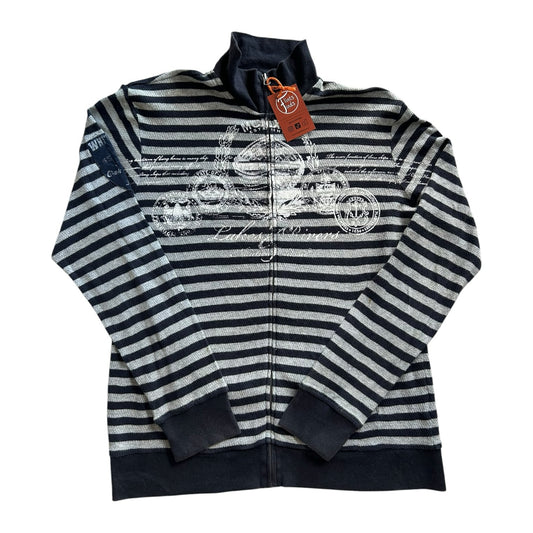 Large Nautica Navy and Grey Full Zip Sweatshirt