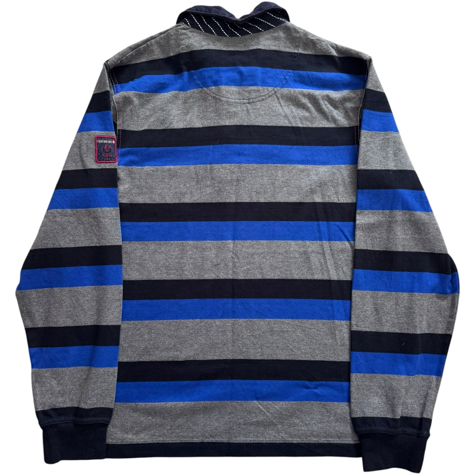 Large Hajo Blue, Grey and Black Rugby Shirt