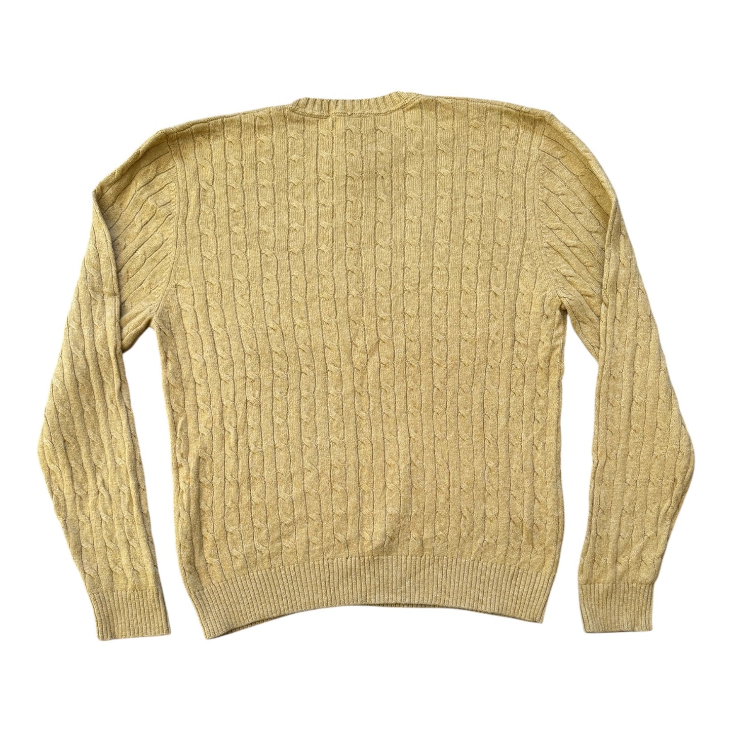Woman's XXL Lands' End Yellow Cable Knit Jumper