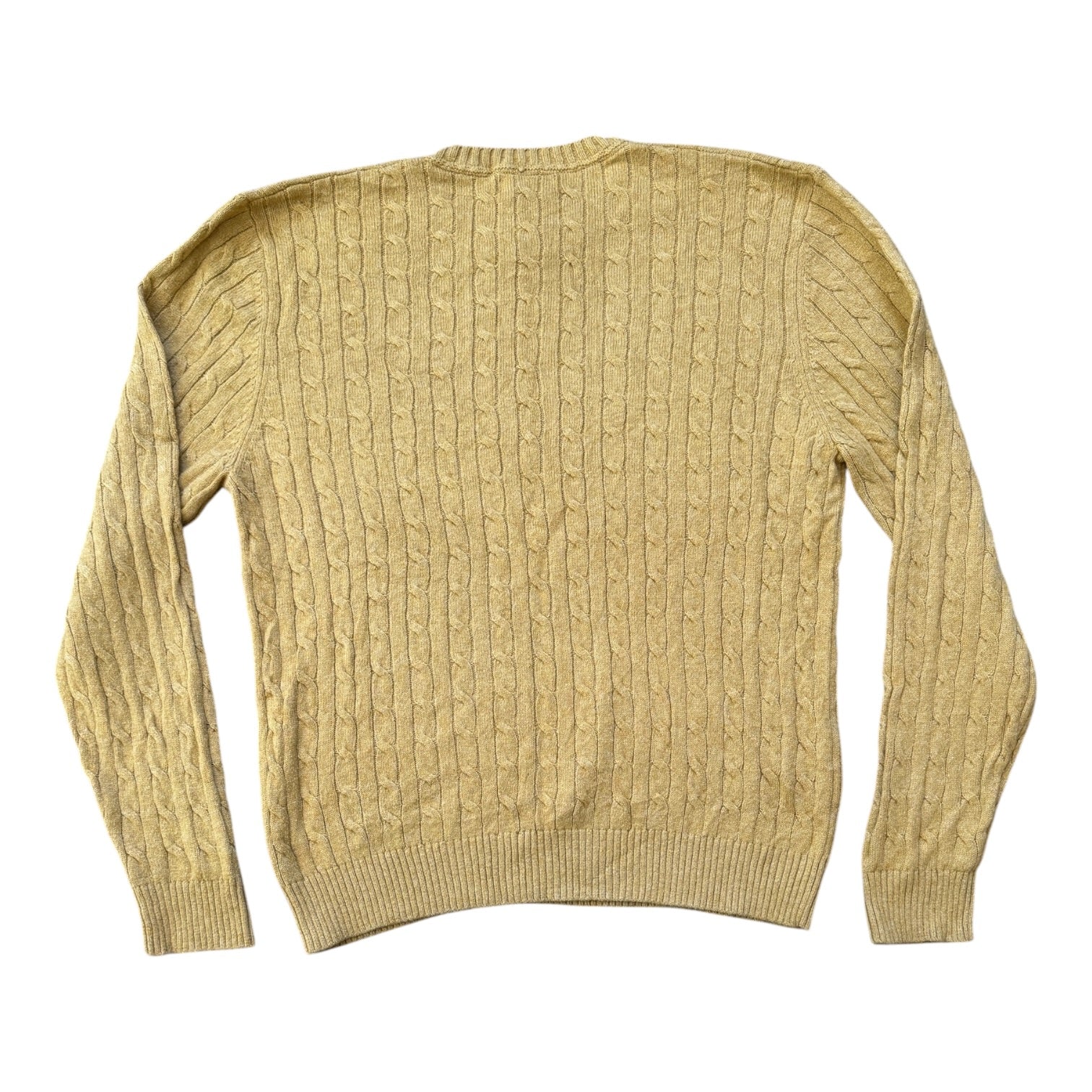 Woman's XXL Lands' End Yellow Cable Knit Jumper