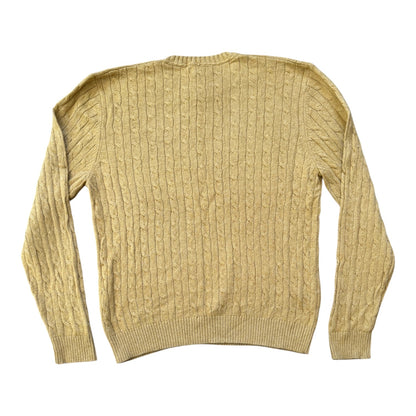 Woman's XXL Lands' End Yellow Cable Knit Jumper
