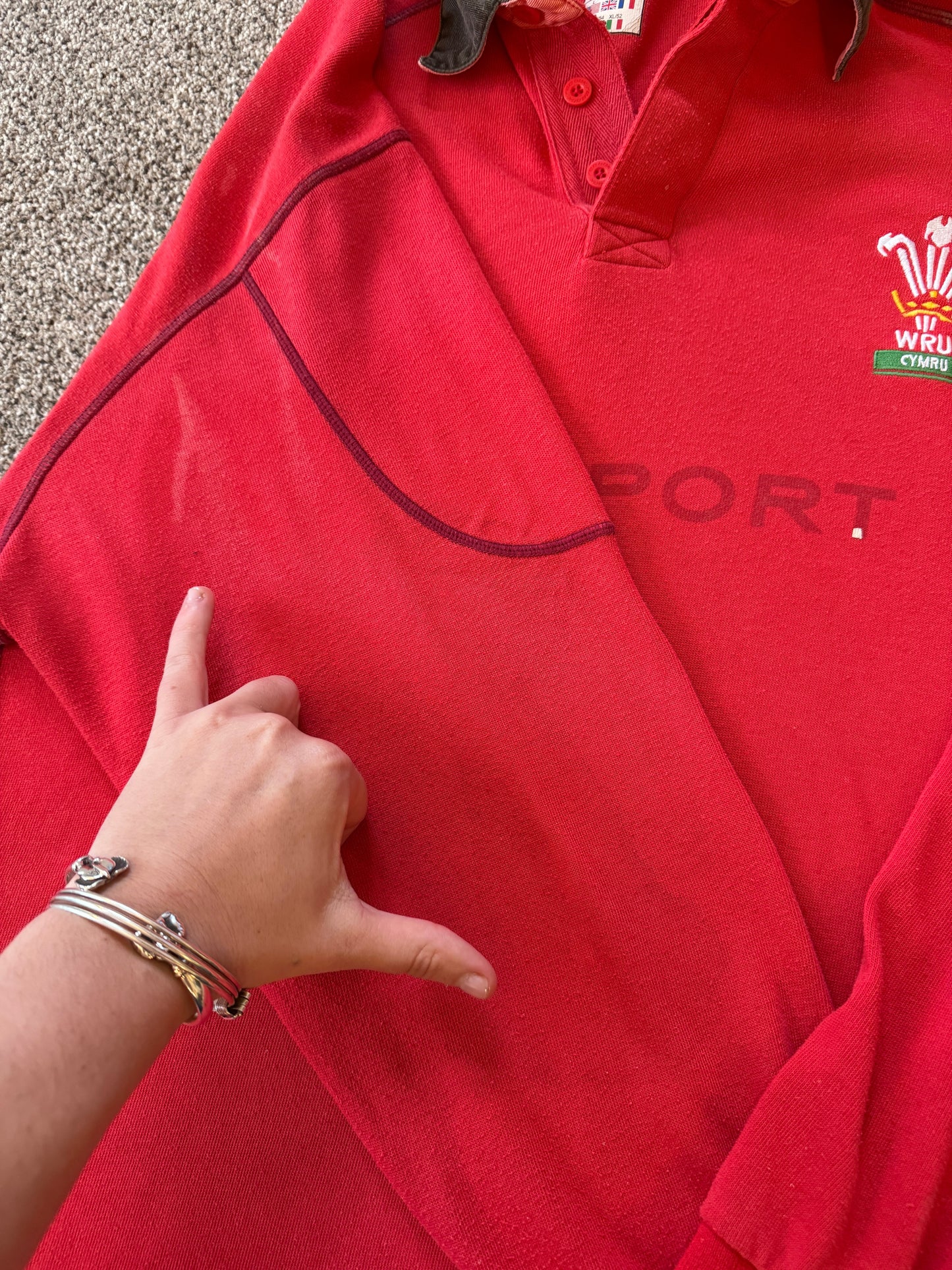 Large Reebok Red Wales Rugby Shirt