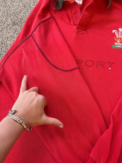 Large Reebok Red Wales Rugby Shirt