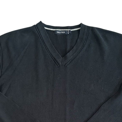 Extra large Nautica Black V-Neck Jumper