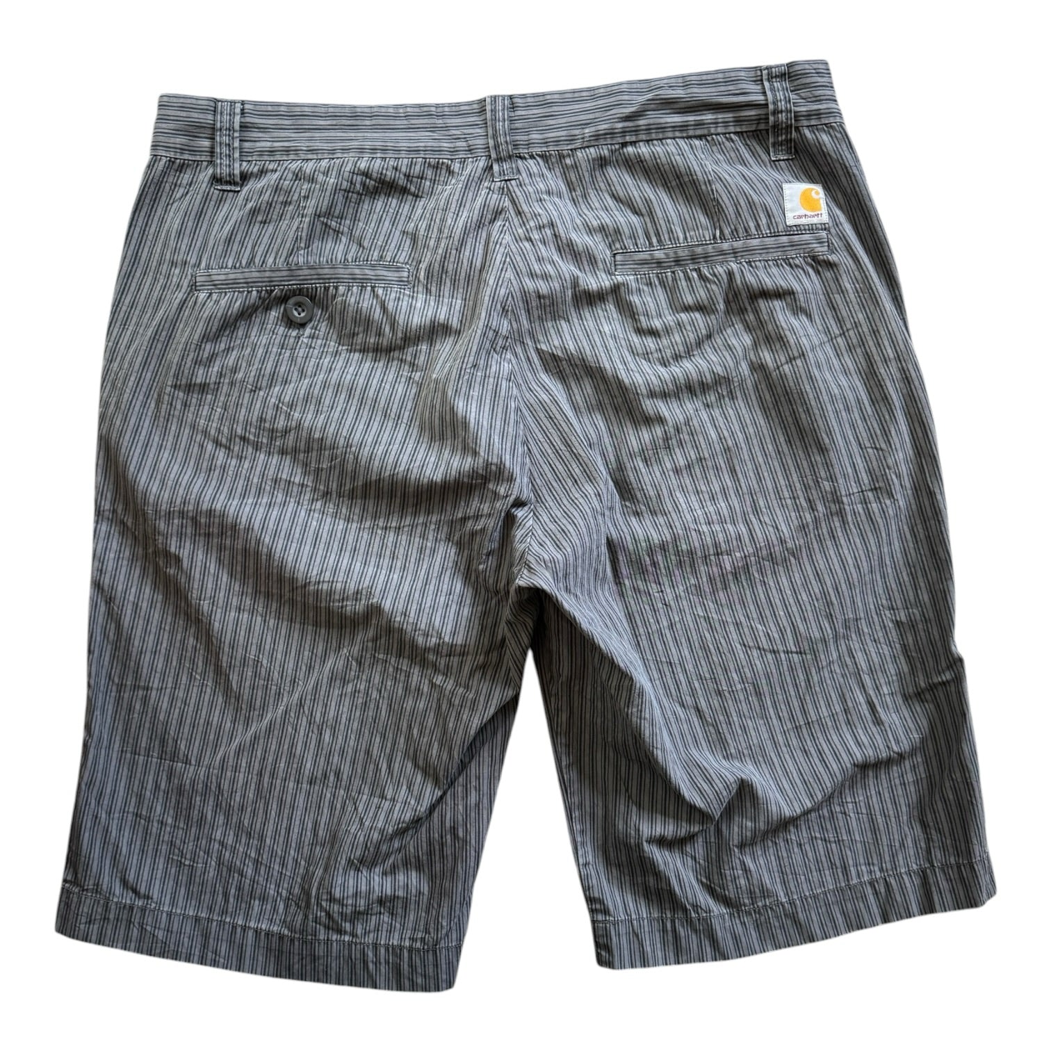 34" Carhartt Grey Striped Primary Bermuda Shorts