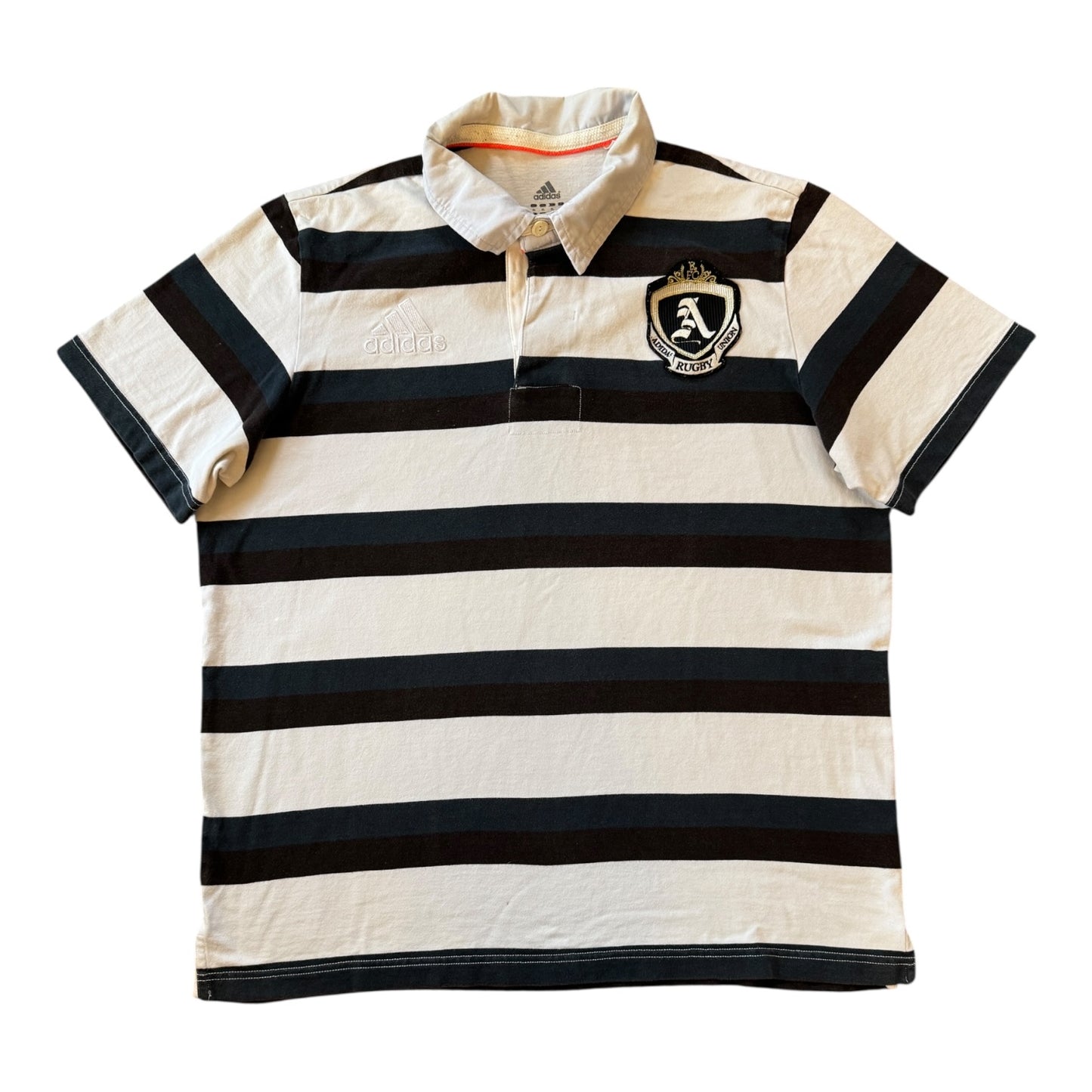 Extra large Adidas White And Navy Rugby Shirt