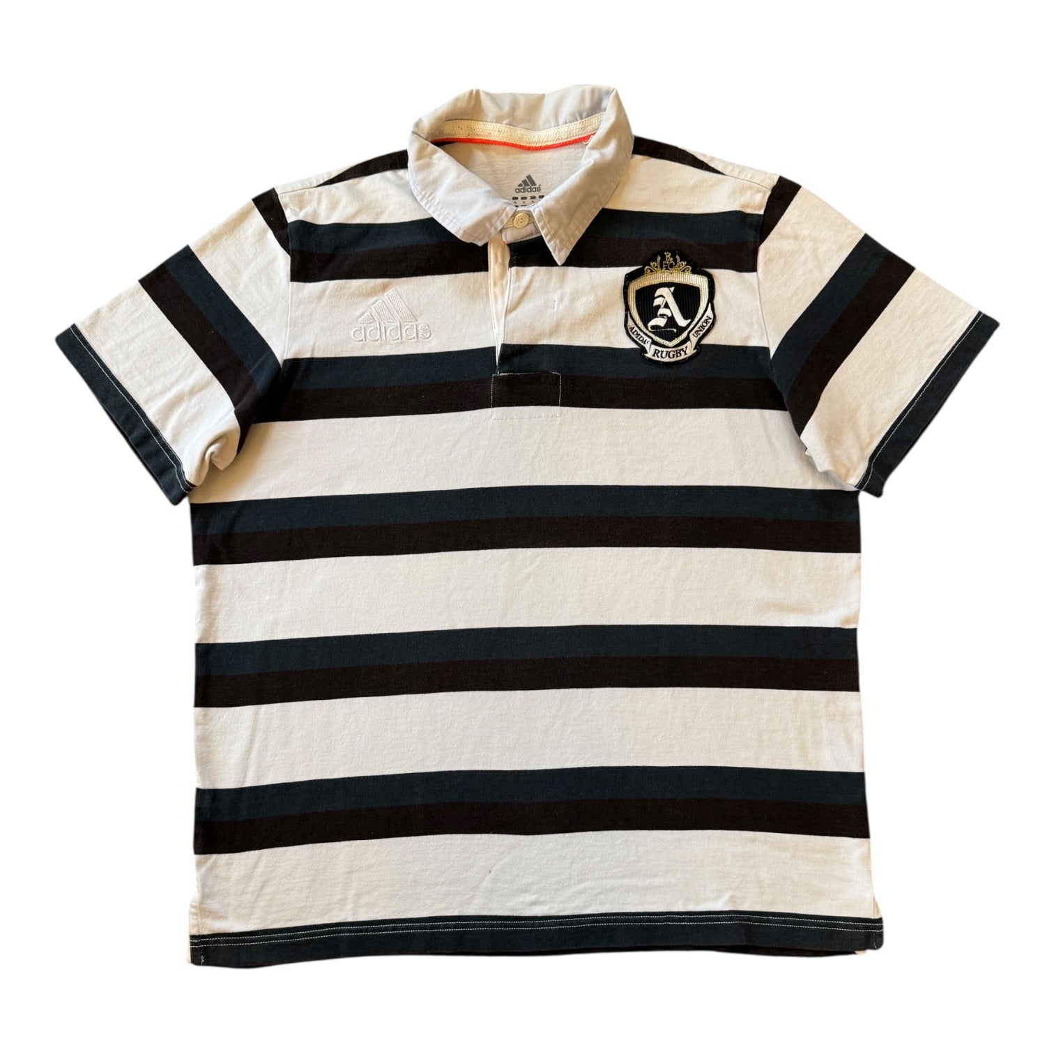 Extra large Adidas White And Navy Rugby Shirt