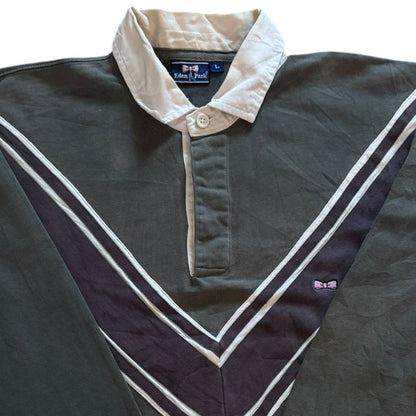 Large Eden Park Green and Navy Rugby Shirt