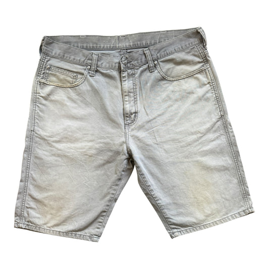 34" Carhartt Washed Grey Western Bermuda Denim Shorts