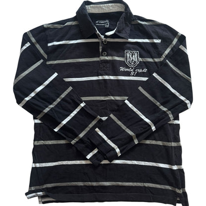 Large At Company Black, White and Grey Rugby Shirt